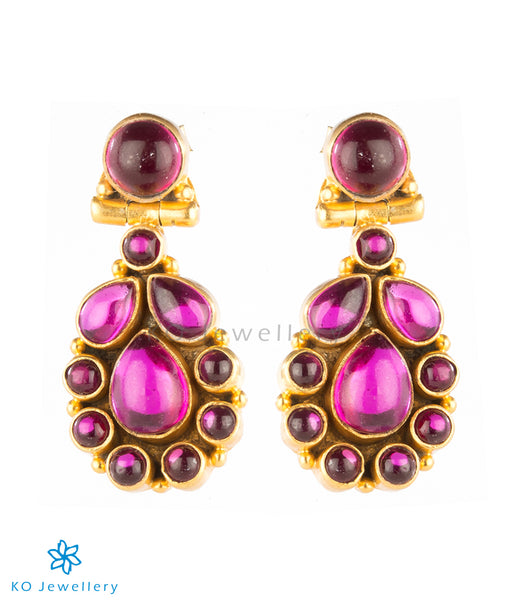 Ornate, gold-plated silver earrings for office wear