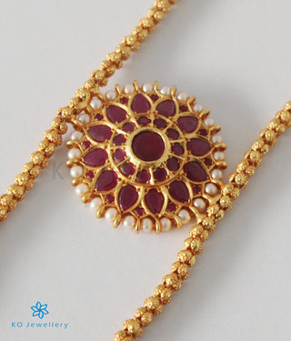The Aakruti Silver Kempu Necklace