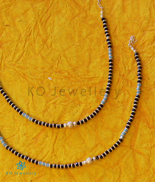 The Ambara Silver Black-bead Anklets