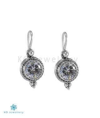 The Manya Silver Gemstone Earrings (White)