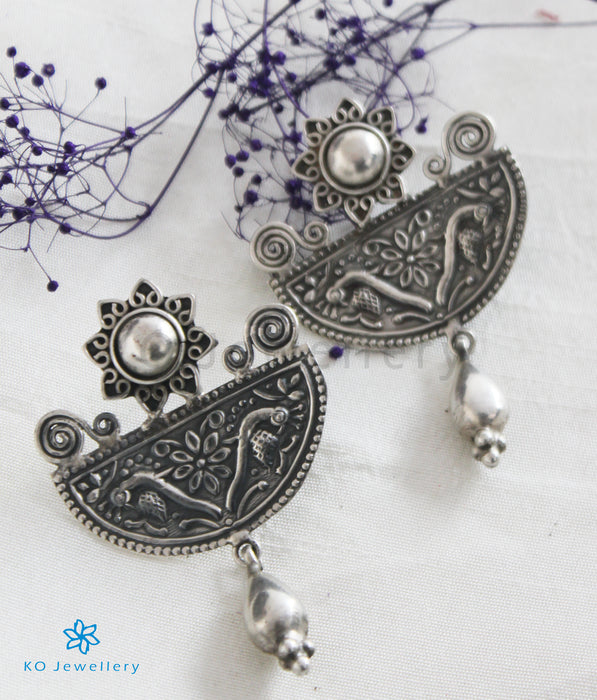 The Kundalin Silver Peacock Earrings