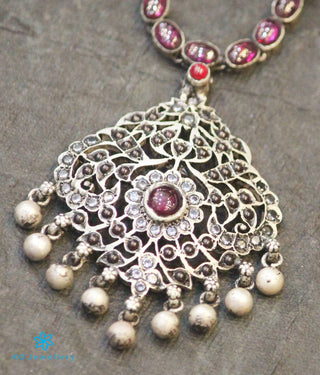 The Udayat Silver Kempu Necklace