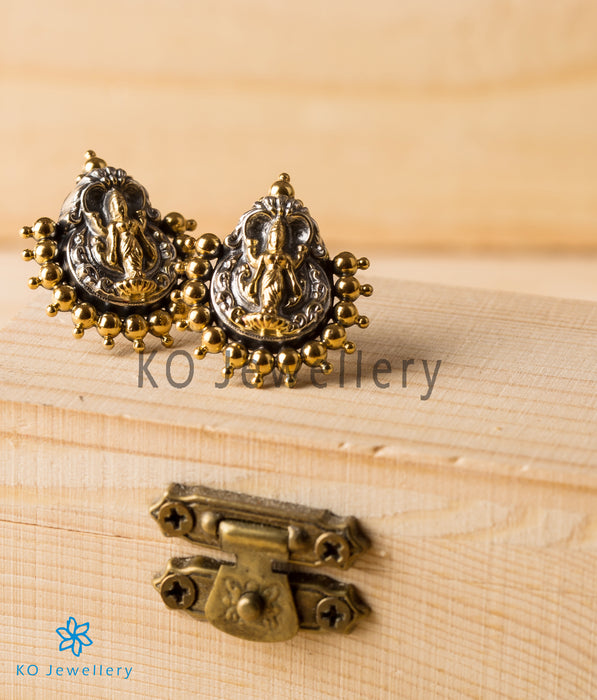 The Kamakshi Silver Earrings (Two-Tone)