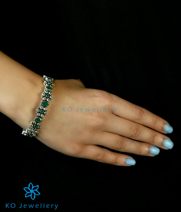 The Yuvan Silver Gemstone Bracelet(White)