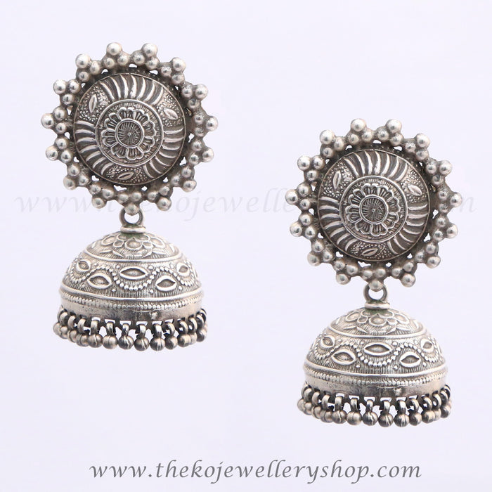 The Anila Silver Antique Jhumka