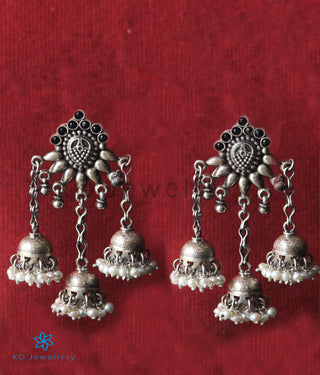 The Tricit Silver Jhumka