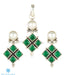 Authentic green zircon and pearl pendant set