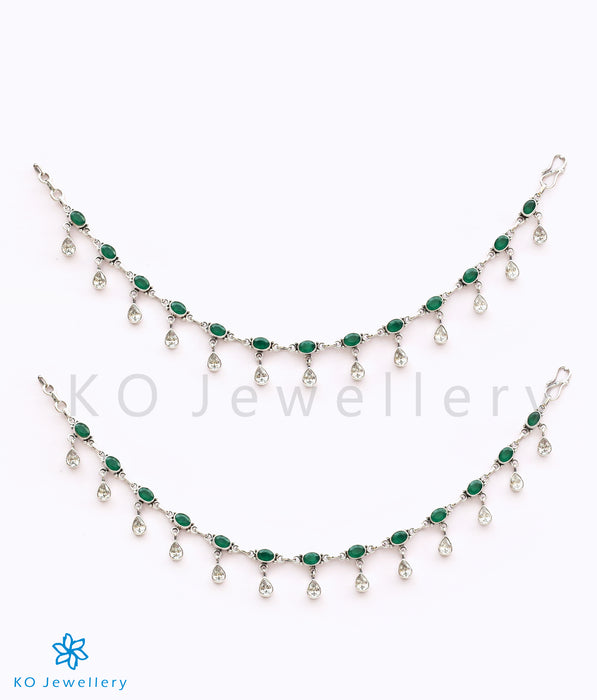 Dainty gemstone anklets decorated with semi-precious green zircon
