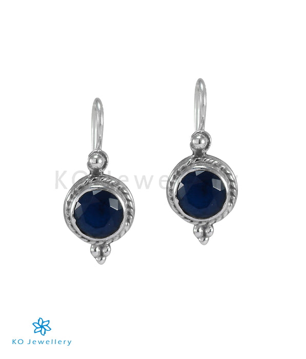 The Manya Silver Gemstone Earrings (Blue)