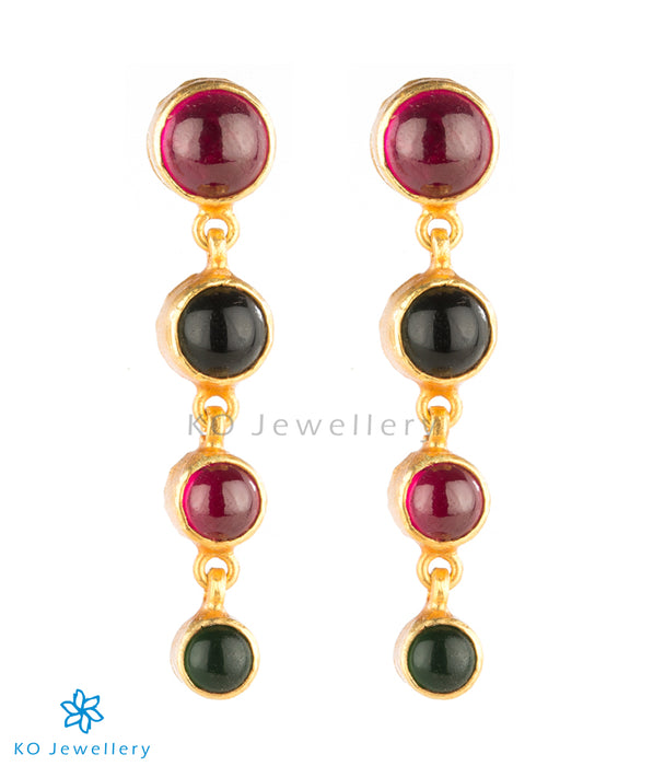 Beautiful Kempu Earrings With Pearls  South India Jewels
