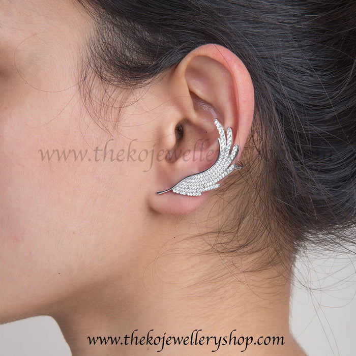 Buy online hand crafted silver ear cuffs for women