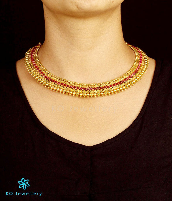 antique gold temple jewellery necklace @11,000