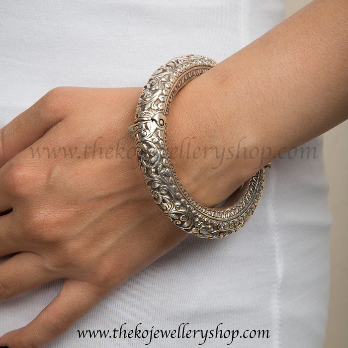The Abhith Silver Engraved Bracelet