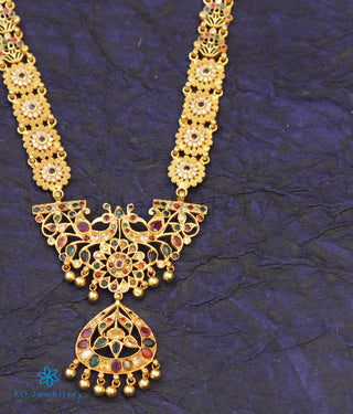 The Bhumi Silver Navaratna Makarakanti Necklace