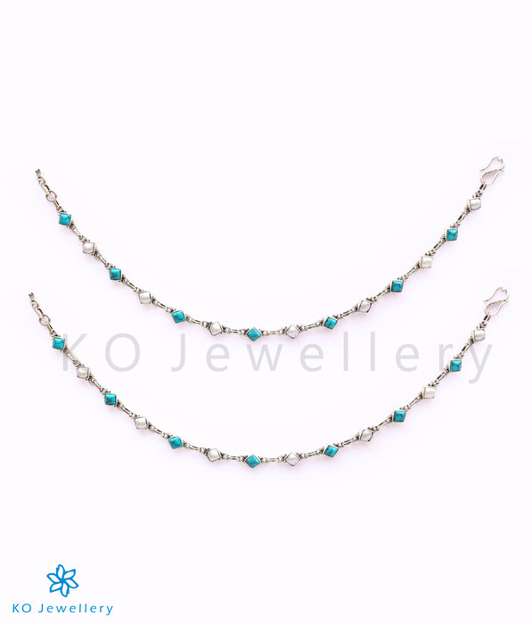 Handmade pearl and turquoise ankle chains starting Rs 3,900