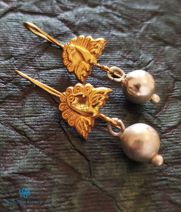 The Ahibhuj Silver Peacock Earrings(Two-Tone)