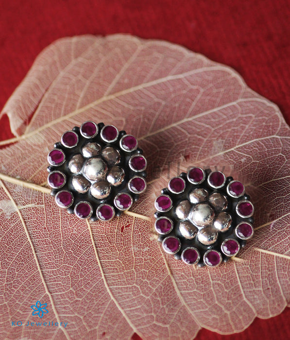 The Vartula Silver Ear-Studs (Red)