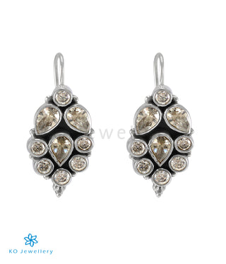 The Chaitali Silver Gemstone Earrings (White)