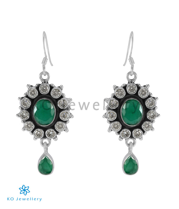 The Amrita Silver Gemstone Earrings (Green)