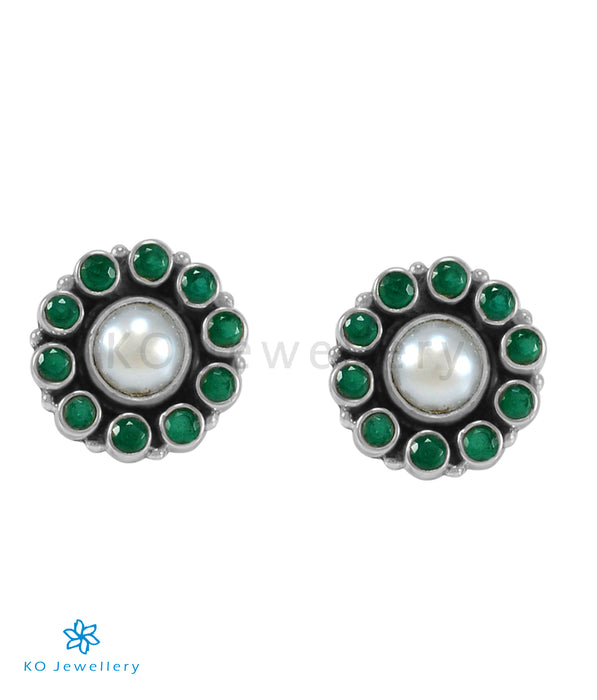 The Samidha Silver Gemstone  Earrings (Green)