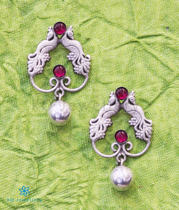 The Ninad Silver Peacock Earrings