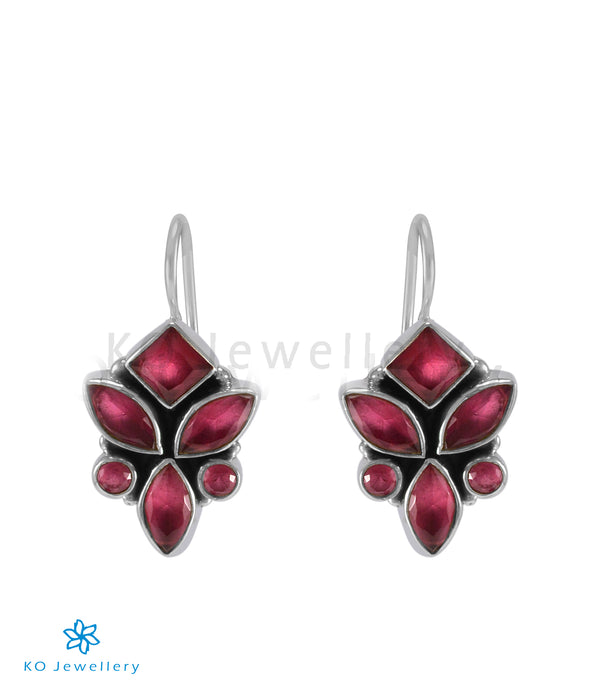 The Tarun Silver Gemstone Earrings (Red)