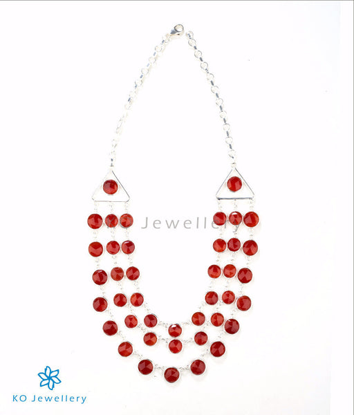 Gorgeous red onyx necklace in modern design