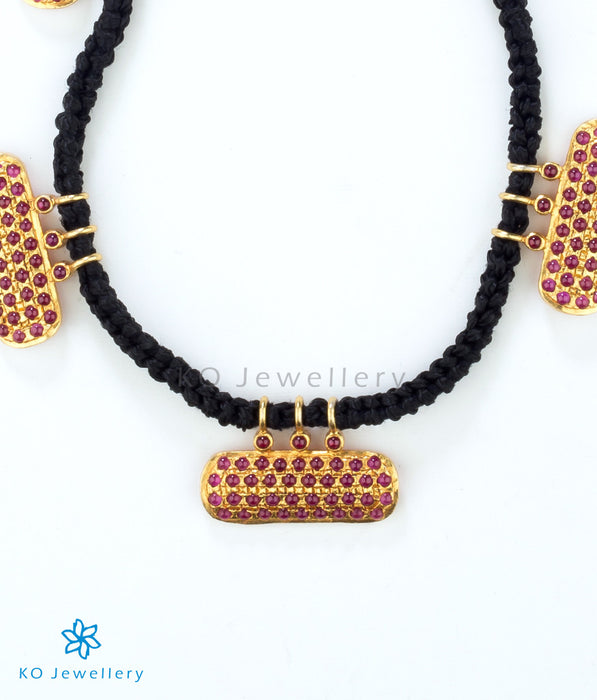 Antique gold-dipped South Indian temple jewellery necklace