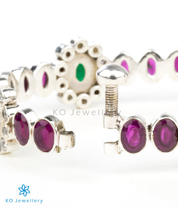 Openable gemstone bracelet in sterling silver