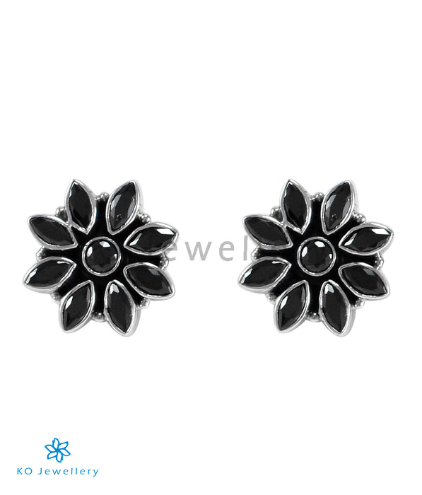 The Samad Silver Gemstone Earrings (Black)