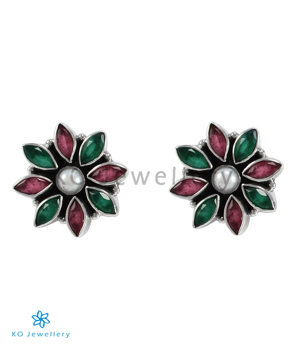 The Samad Silver Gemstone Earrings (Multicolour)
