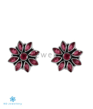 The Samad Silver Gemstone Earrings (Pink)