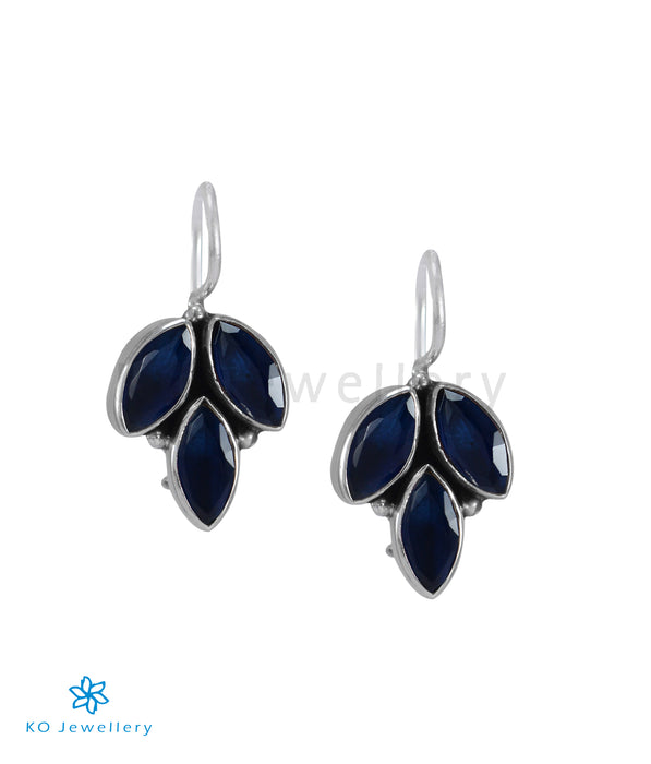 The Mrinal Silver Gemstone Earrings (Blue)