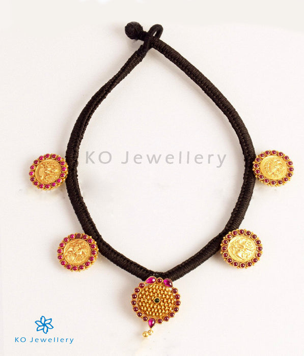 Gold-Tone Octagonal Plate & Black Rope Necklace | In stock! | Lucleon