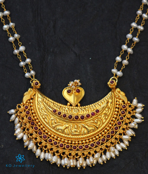 The Amodini Kodava Kokkethathi Silver Necklace (Pearl)