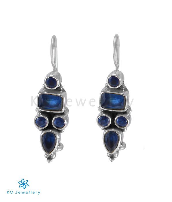The Azra Silver Gemstone Earrings (Blue)