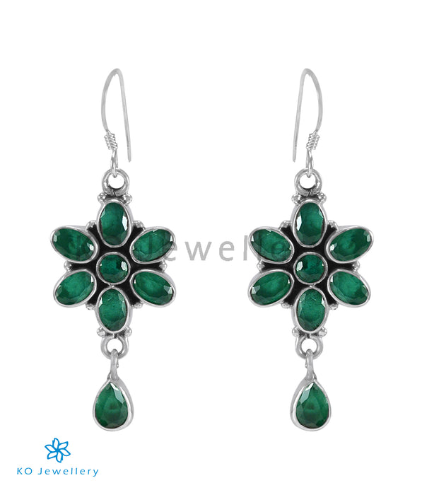 The Katha Silver Gemstone Earrings (Green)