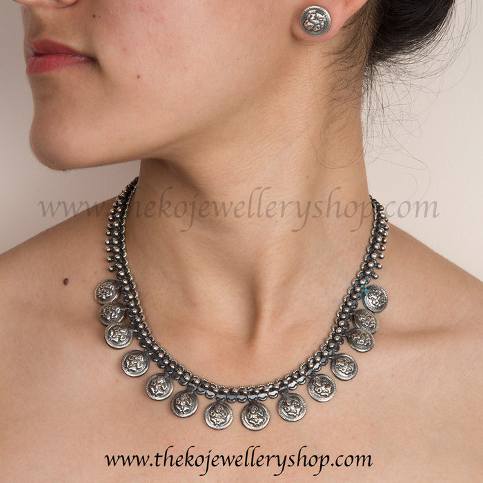 Kasu mala set Online shopping pure silver necklace