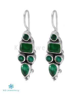The Azra Silver Gemstone Earrings (Green)
