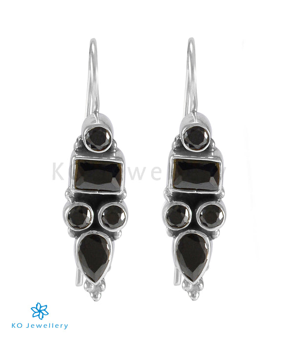 The Azra Silver Gemstone Earrings (Black)