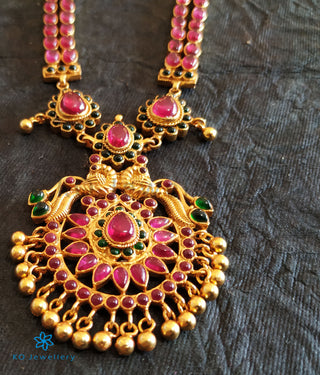 The Kumaravahin Silver Peacock Necklace