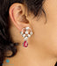 Finely handcrafted red zircon and silver earrings online