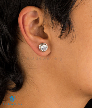 The Prisha Silver Earrings(White)