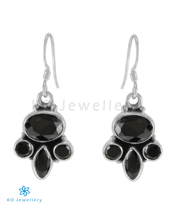 The Saira Silver Gemstone Earring (Black)