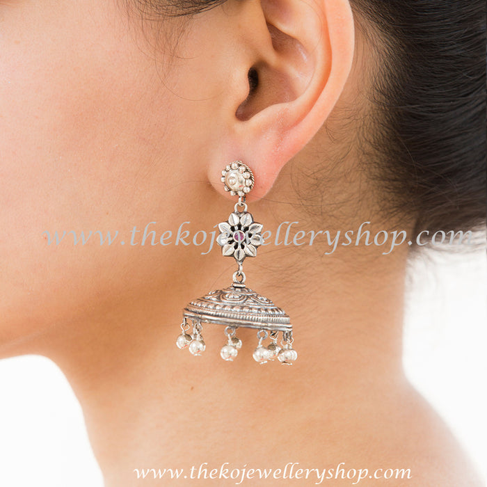 shop online pure silver indian ethnic jhumkas