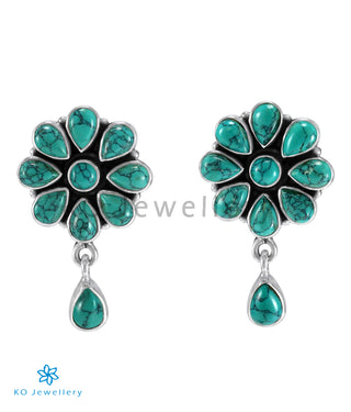 The Aamod Silver Gemstone Ear-stud (Turquoise)