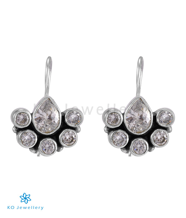 The Purvika Silver Gemstone Earrings (White)