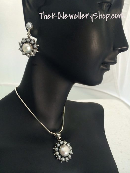 The Manya Silver Pendant Set - KO Jewellery