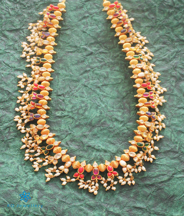 The Sampriti Silver Navratna Necklace (Long)