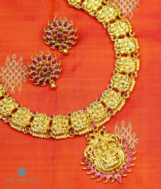 The Prachin Antique Silver Lakshmi Necklace